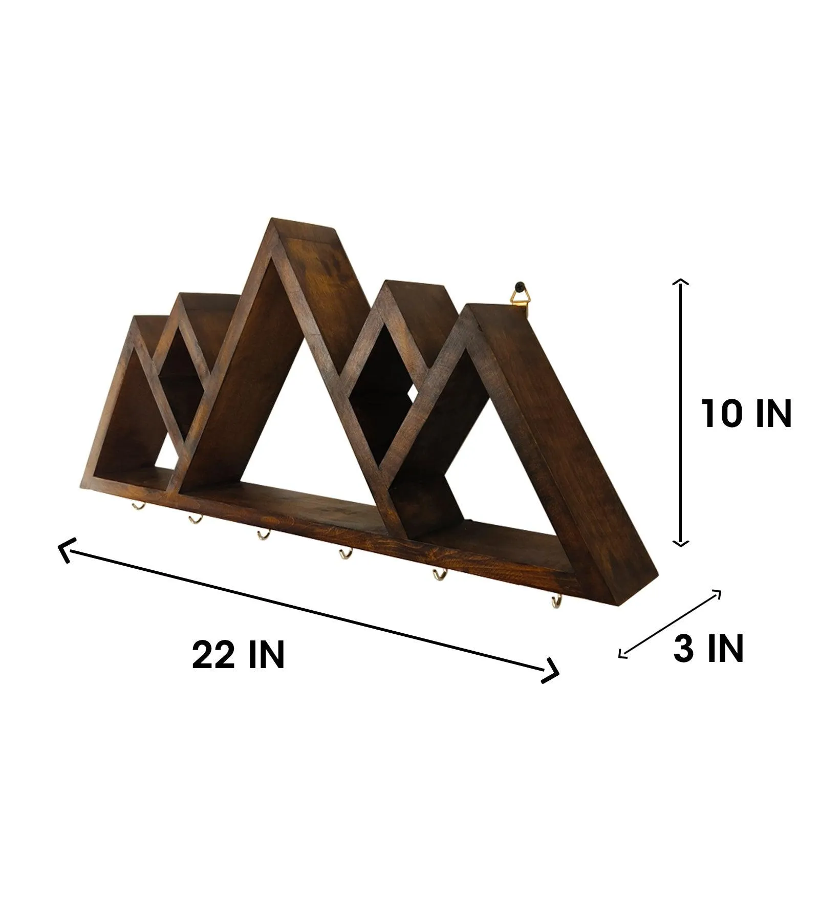 Heritage Wooden Wall Shelf Organiser With Key Holders