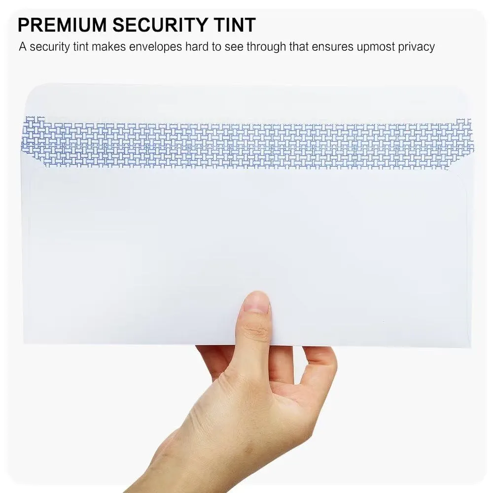 HERKKA #10 Security Self Seal Envelopes No 10 Windowless Bussiness Envelopes