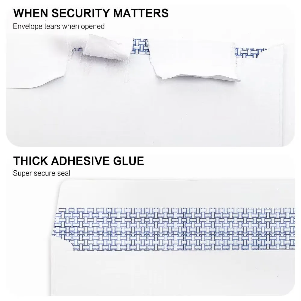 HERKKA #10 Security Self Seal Envelopes No 10 Windowless Bussiness Envelopes