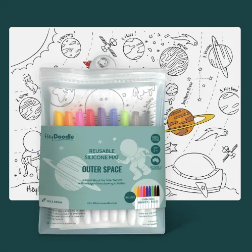 Hey Doodle Reusable Colouring Silicone Placemat VARIOUS STYLES