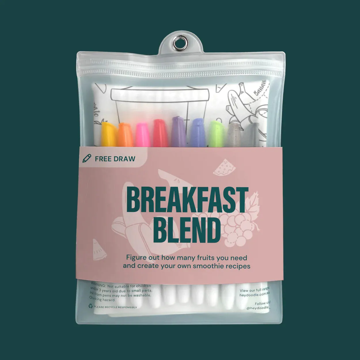 Hey Doodle Reusable Colouring Silicone Placemat VARIOUS STYLES