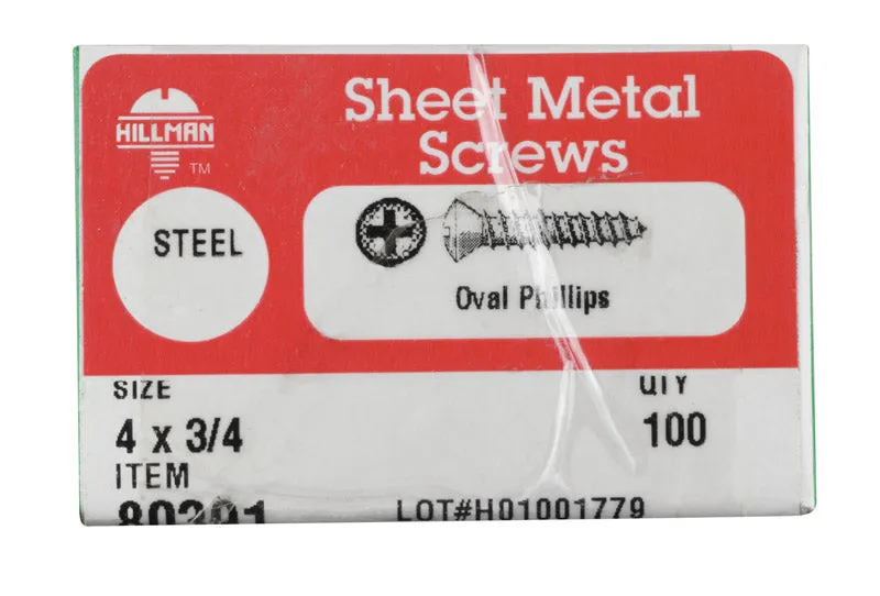 Hillman No. 10 X 1-1/4 in. L Phillips Flat Head Sheet Metal Screws 100 pk