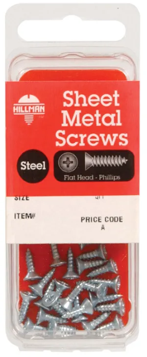 Hillman No. 10 X 3/4 in. L Phillips Flat Head Sheet Metal Screws 12 pk