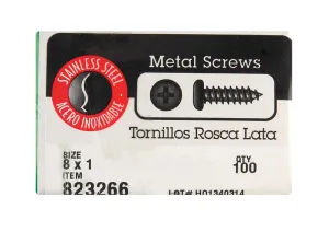 Hillman No. 8 X 1 in. L Phillips Pan Head Sheet Metal Screws 100 pk