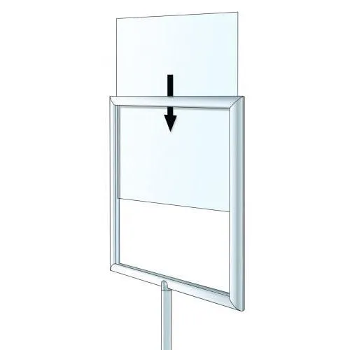 Information Center 22x28 Sign & Poster Stand, Double-Pole with Five Clear Literature, Brochure Holders