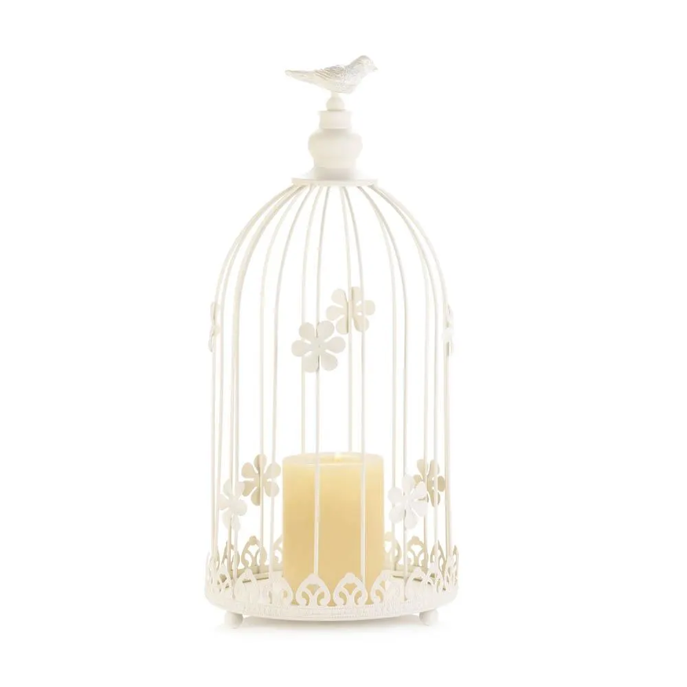 Ivory Birdcage Candle Display