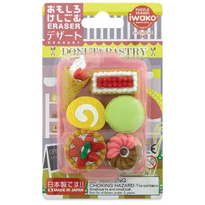 Iwako Pastry and Donut Eraser Set of 7