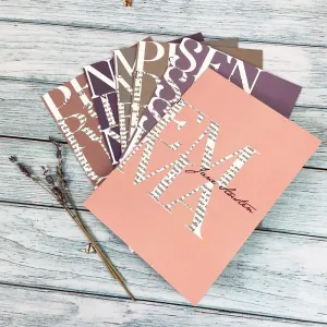 Jane Austen Typography Notecards - Pack of 6