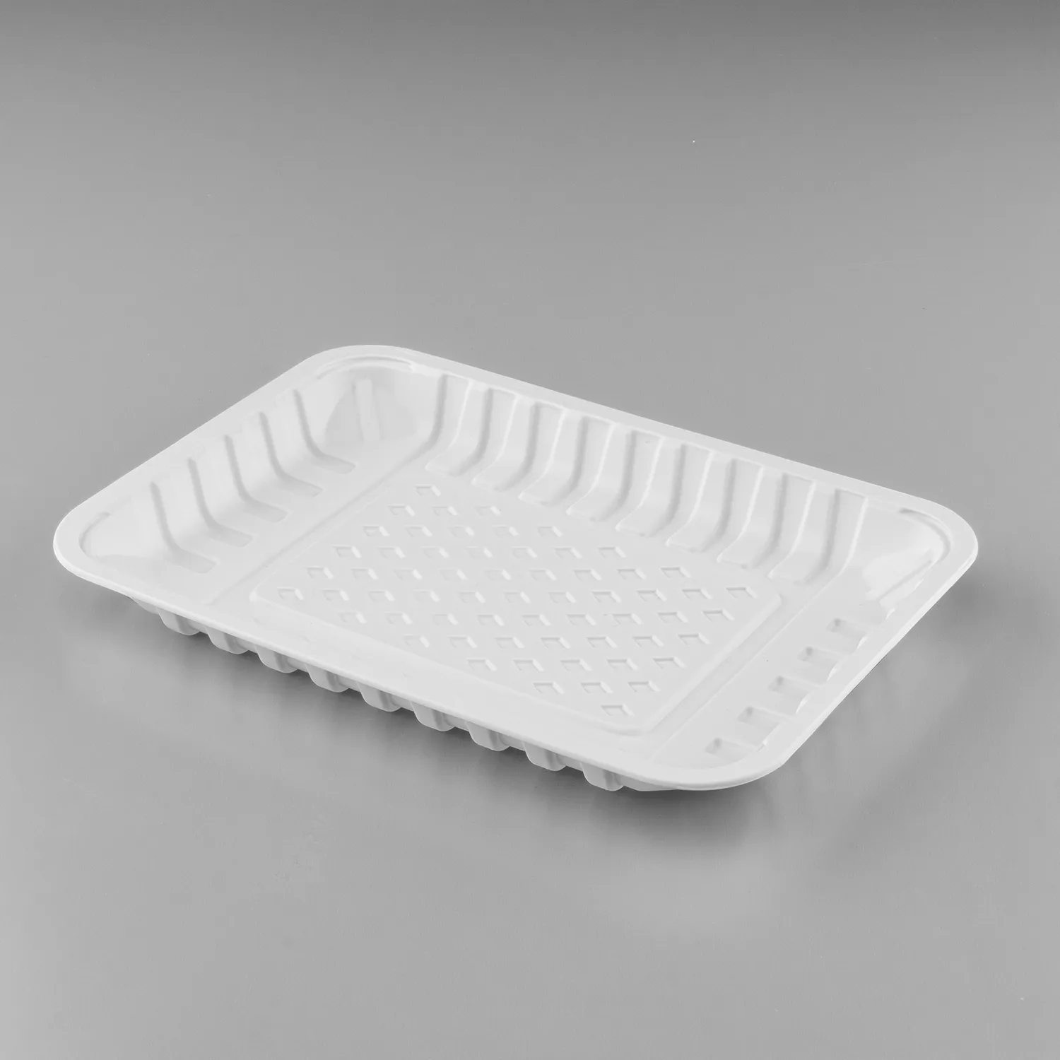 Karat Earth 8.5”x6” Mineral Filled PP Meat Tray, Rectangular, White - 500 pcs