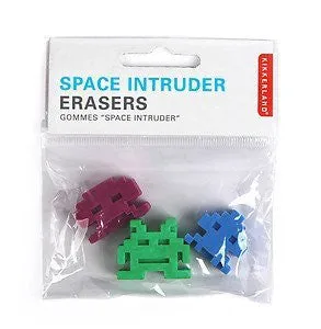Kikkerland Space Invader Erasers, Set of 3