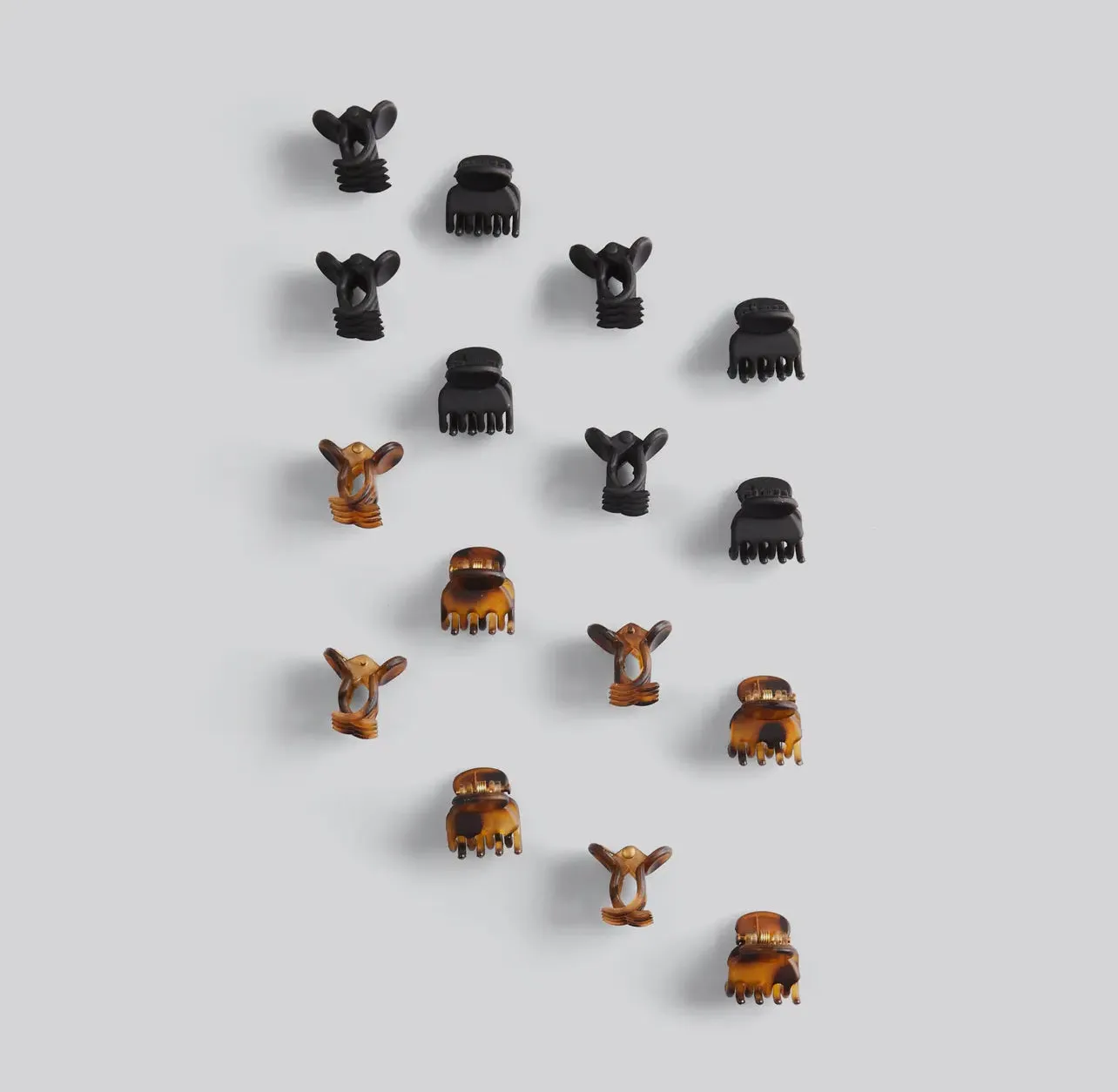 Kitsch Recycled plastic mini classic claw clips 16pc - Black & Torte