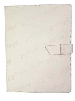 Large Premium Lined Notebook - Belt Closure- Marshmallow