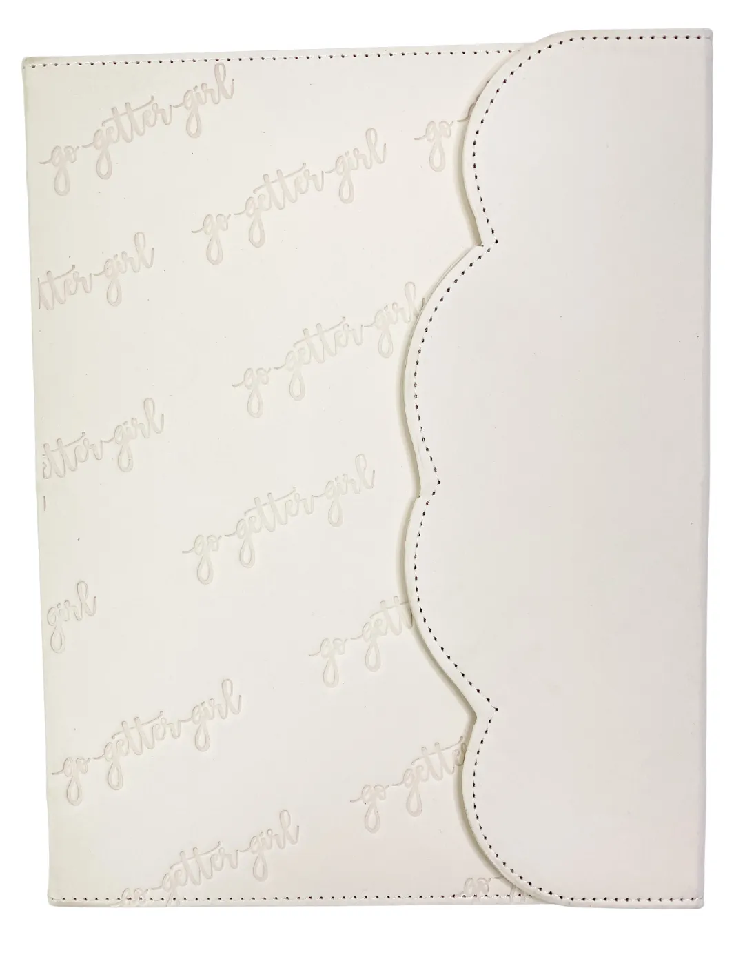 Large Premium Lined Notebook - Scalloped- Marshmallow