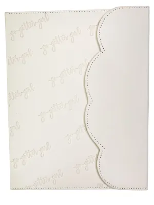 Large Premium Lined Notebook - Scalloped- Marshmallow