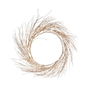 LED Large Champagne Glitter Wreath
