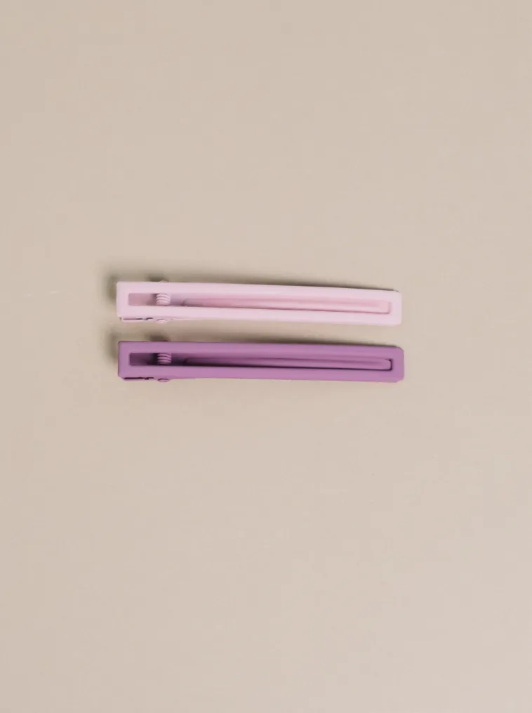 Leia Hair Clips Set – Mauve   Pink