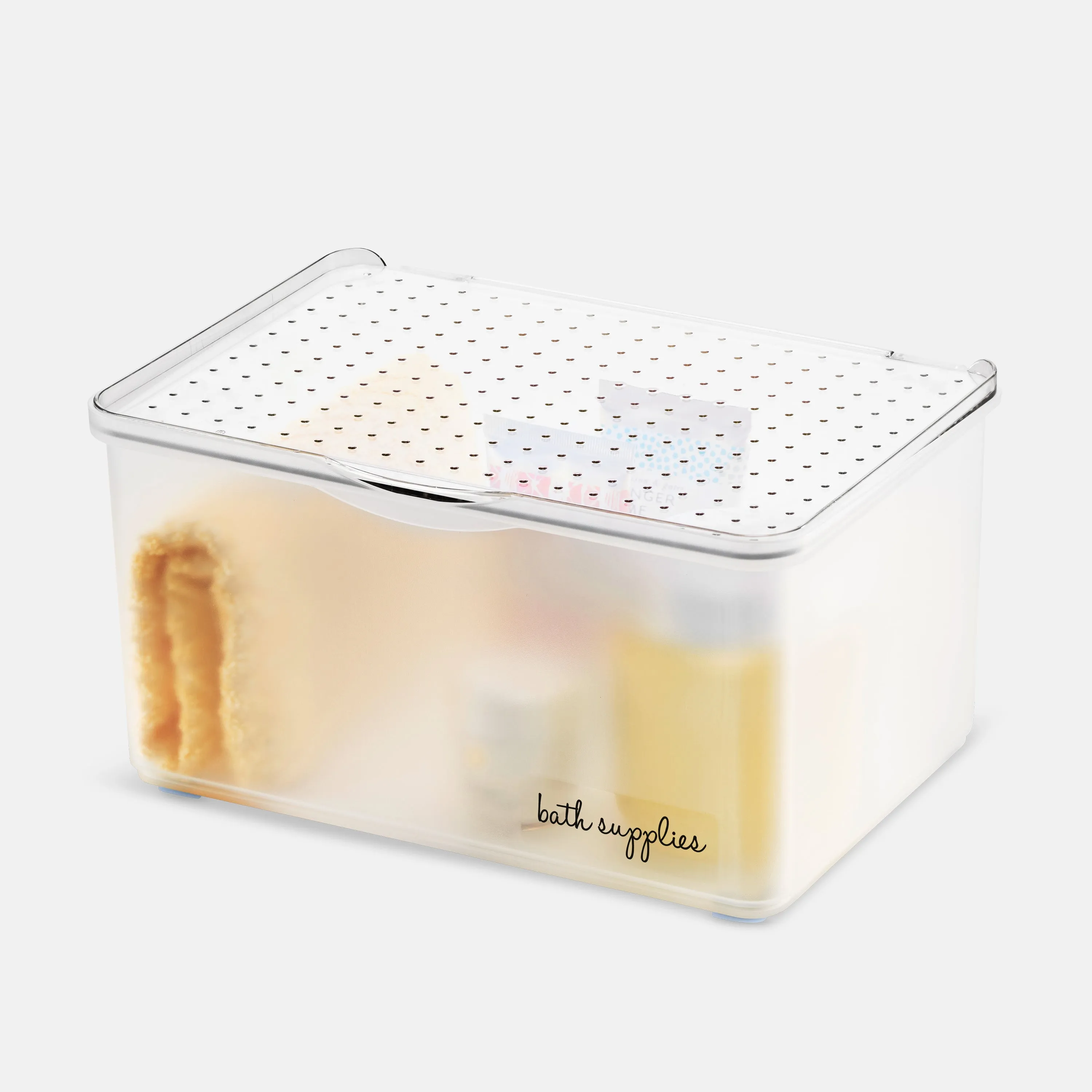 Lid Bin with Dry Erase Labeling