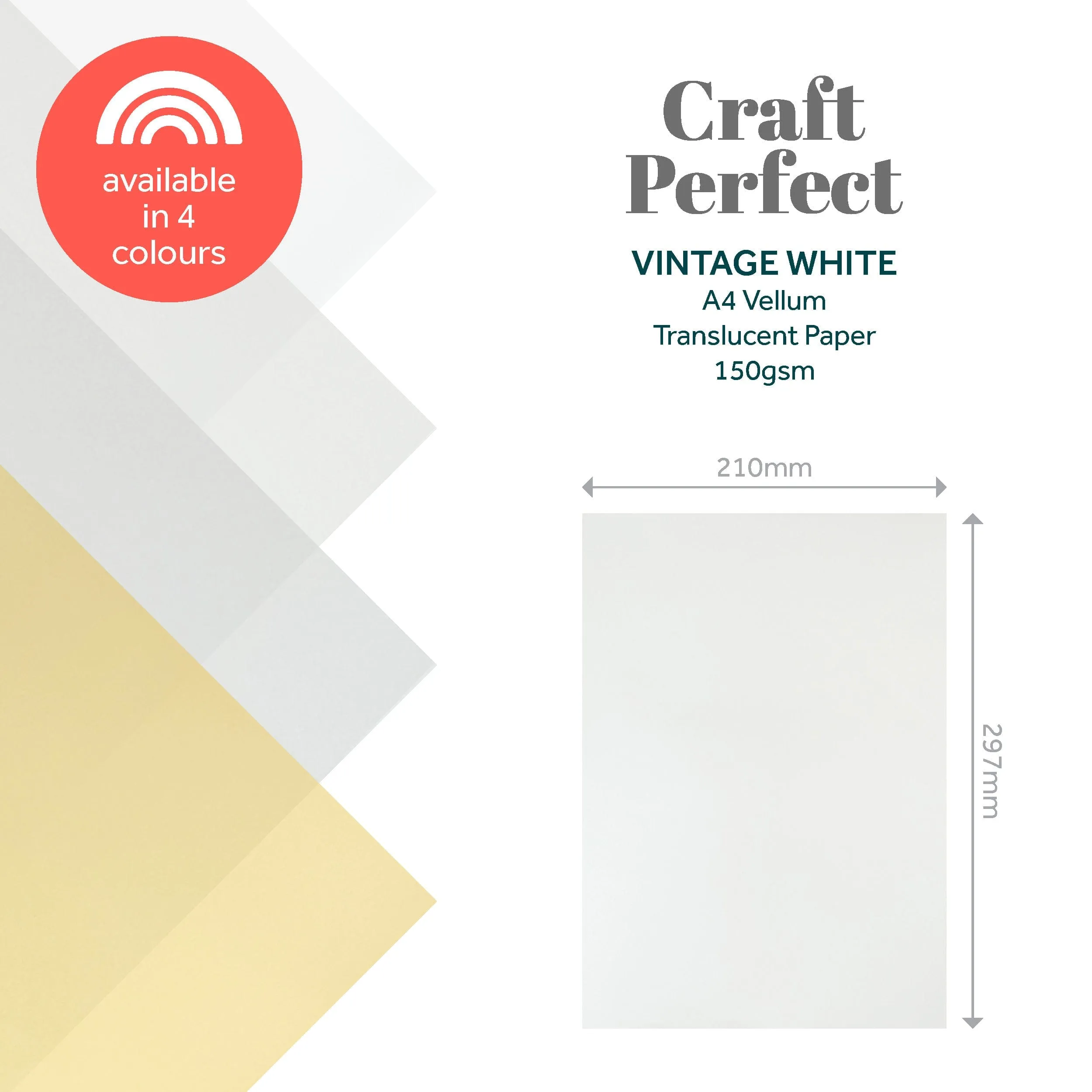 Multipack of 2 - Vellum Paper - Vintage White - A4 -9996E2
