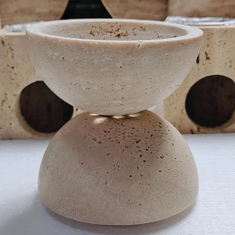 Natural Travertine Stone Sphere Incense Burner | Mubkhar Incense Burner