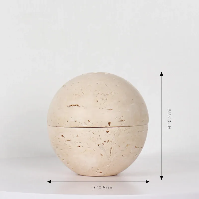 Natural Travertine Stone Sphere Incense Burner | Mubkhar Incense Burner