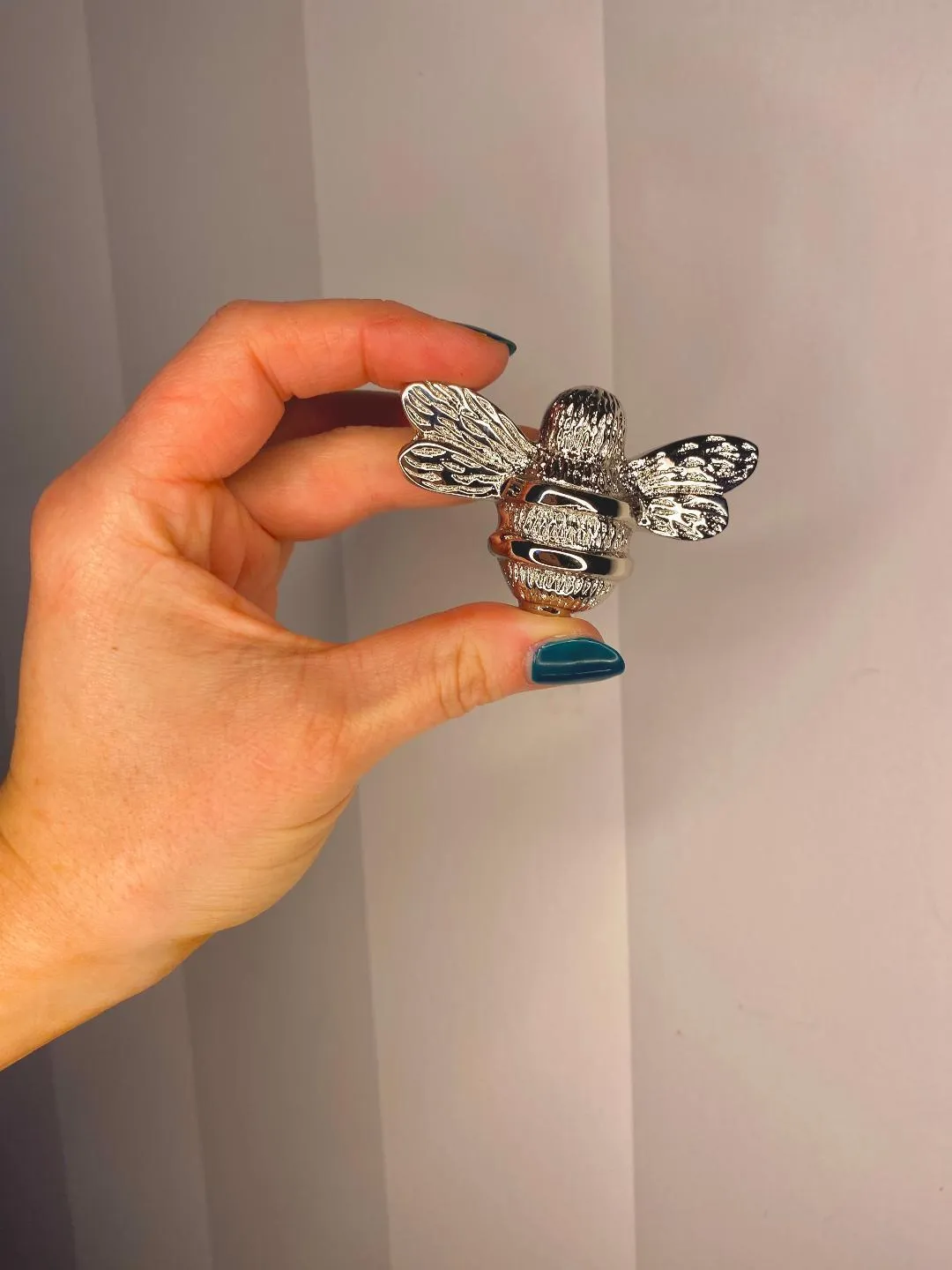 Nickel Finish Brass Bee Drawer Knob