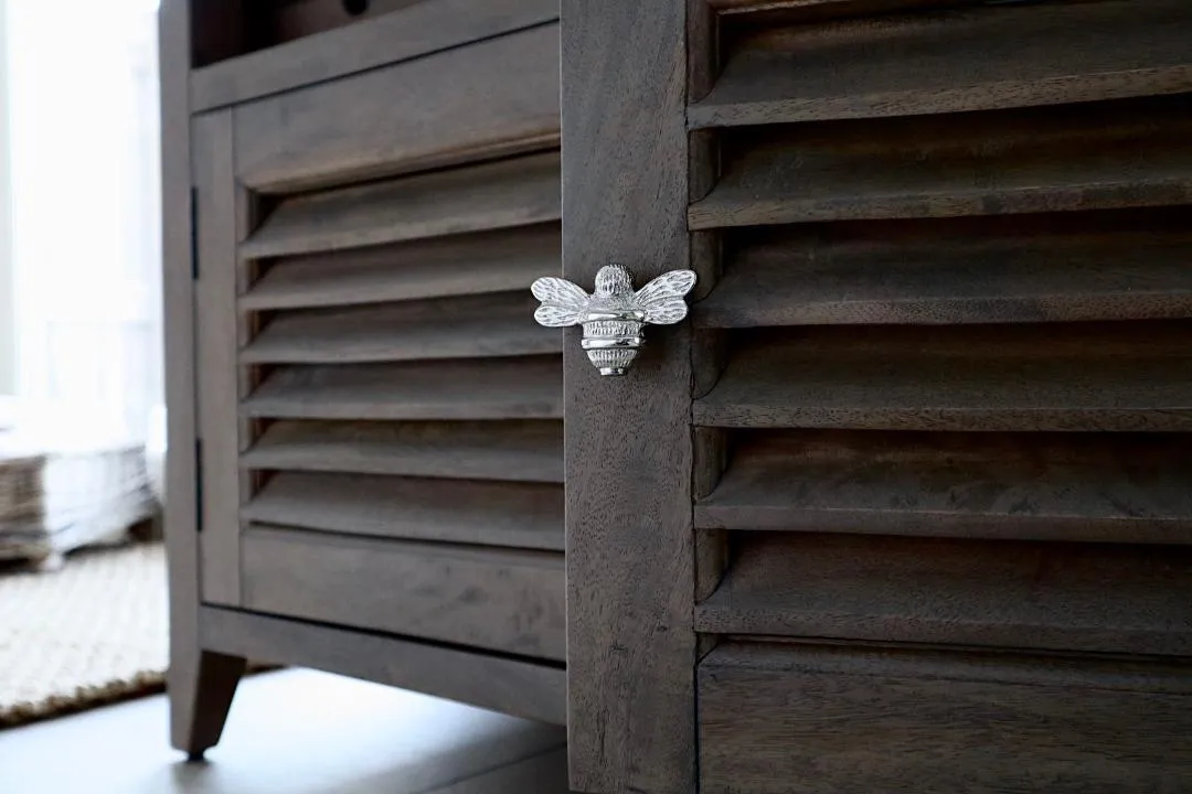 Nickel Finish Brass Bee Drawer Knob