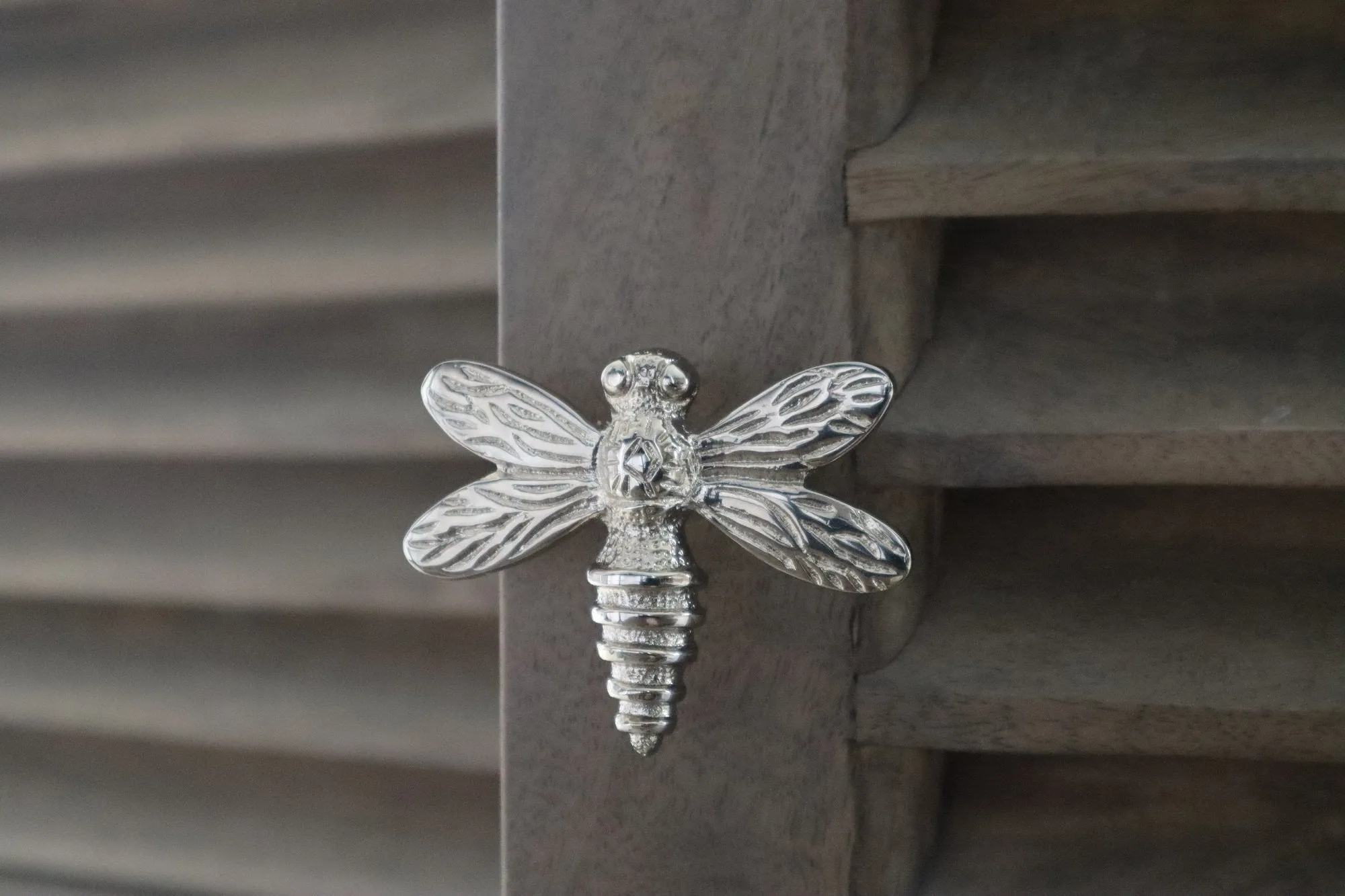 Nickel Finish Brass Dragonfly Drawer Knob