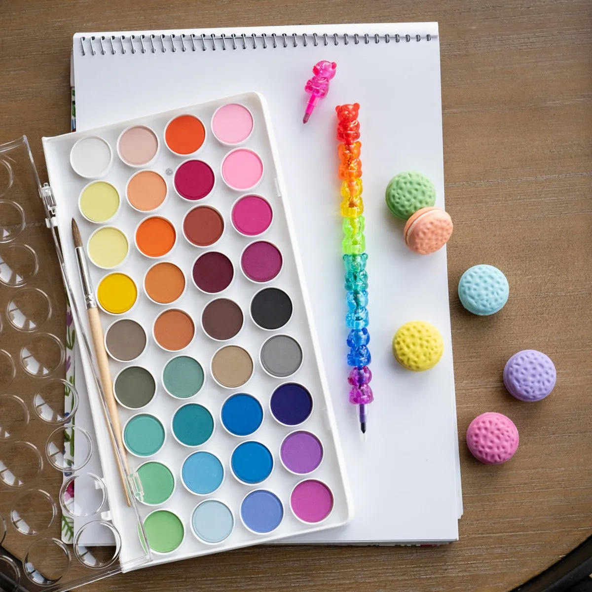 Ooly macarons vanilla scented erasers set of 6