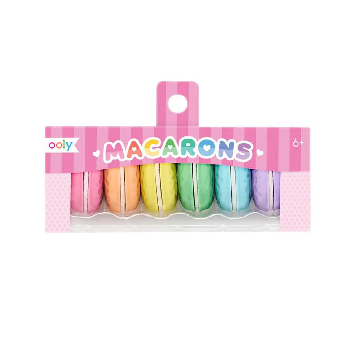 Ooly macarons vanilla scented erasers set of 6