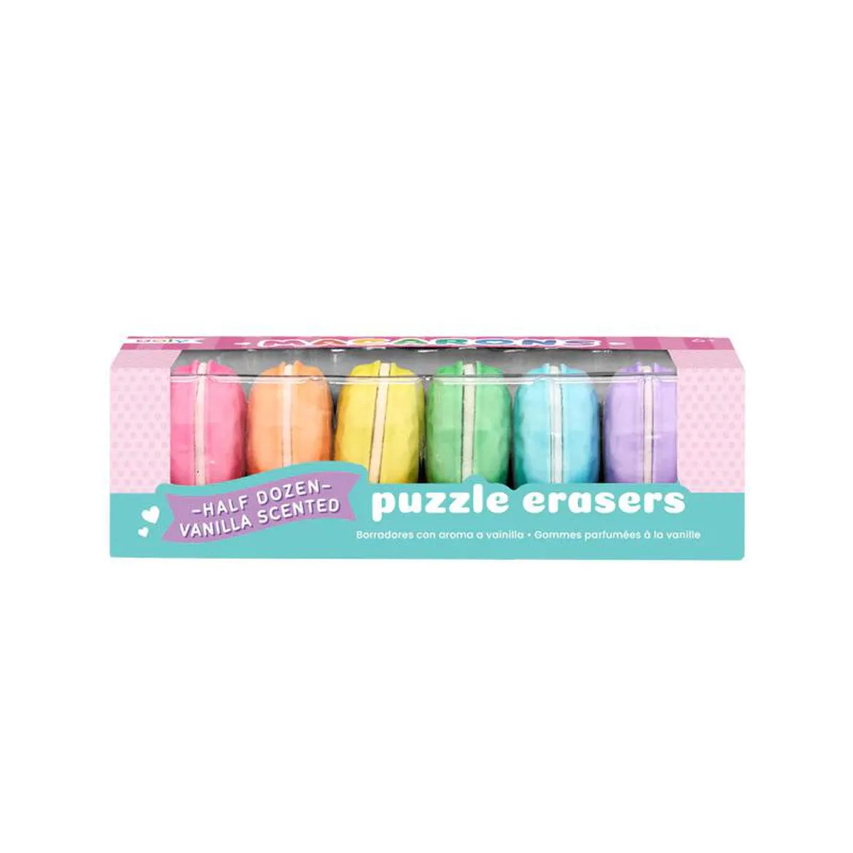 Ooly macarons vanilla scented erasers set of 6