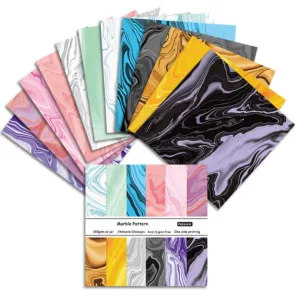 Origami Paper - Assorted Washi Paper for Scrapbook - Marble Yuzen Paper - Chiyogami Paper - Craft Art Folding DIY Project, Gift Idea