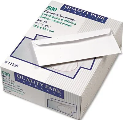 Park Ridge Embossed Executive Envelope Contemporary #10 White 500/Box