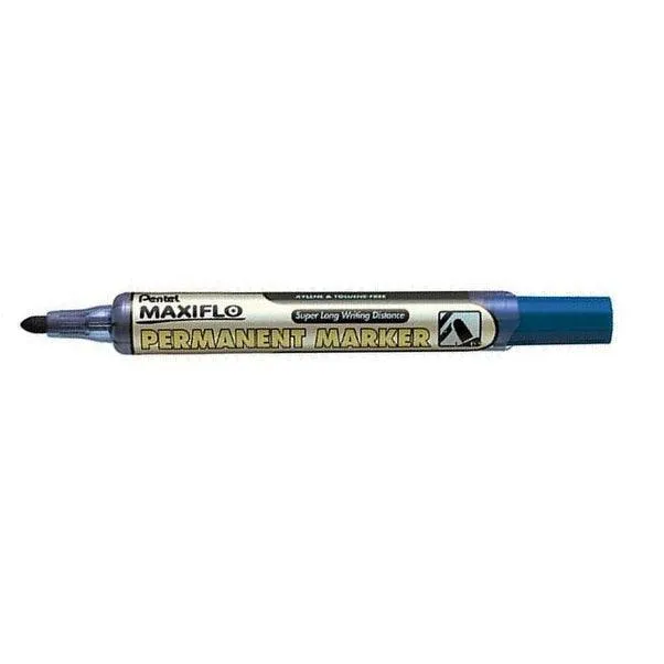 Pentel Maxiflo Permanent Marker Bullet Point Blue Box of 12