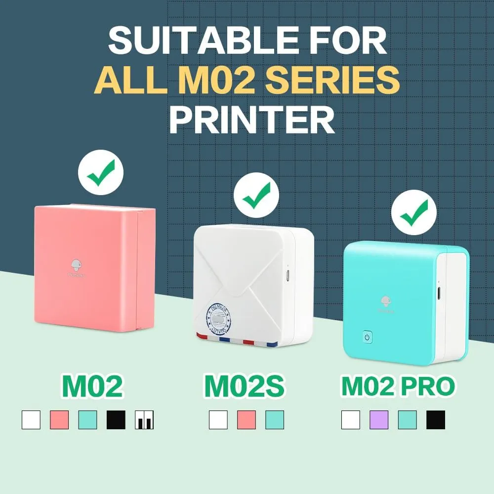 Phomemo 53mm Green/Orange/Purple Sticker 20-Year-Lasting Thermal Paper for M02/M02S/M02Pro/M03/M04S/M04AS/M832/P2S丨3 Rolls