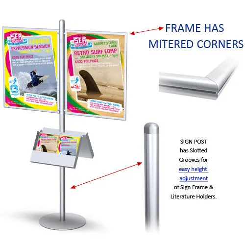 POSTO-STAND™ Quick Change Slide-in Sign Holder 22x28 (DOUBLE FRAME OFFSET)