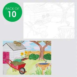 Printed Watercolour Paper Assorted Pack of 10 A3