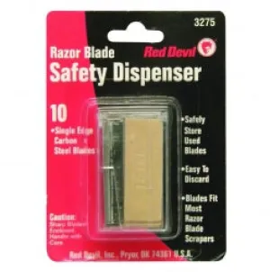 Red Devil Single Edge Razor Blades - Safety Dispenser of 10