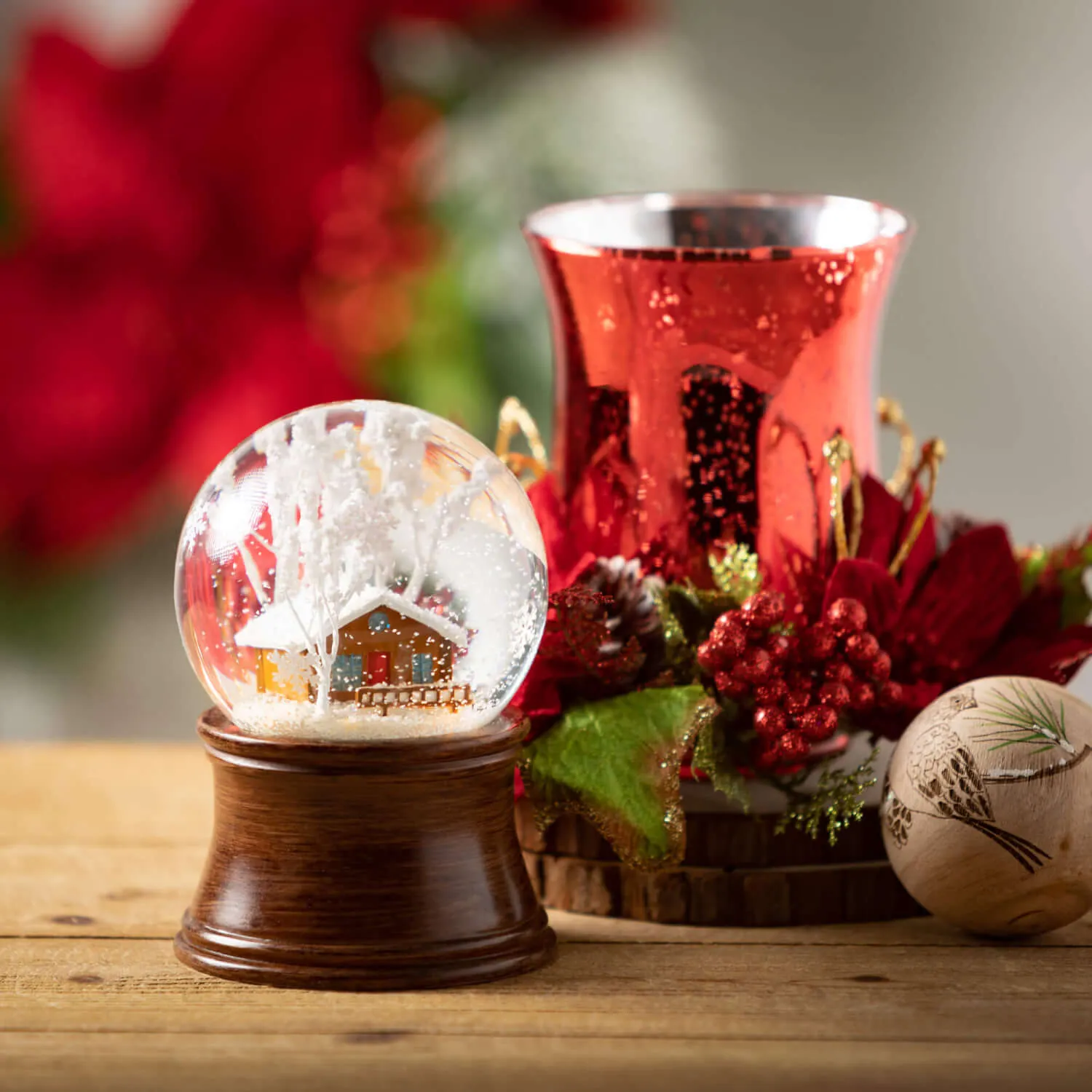 Red Poinsettia Candleholder