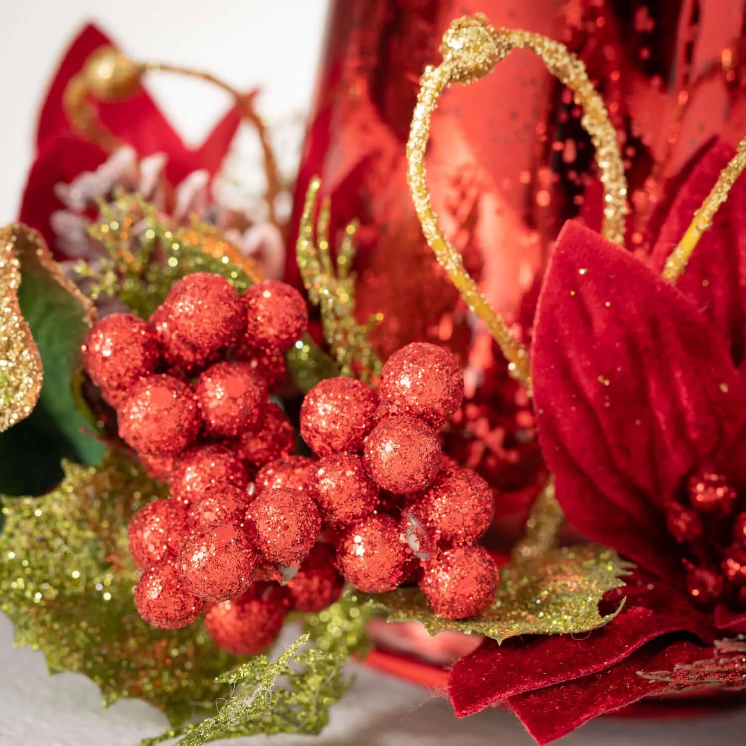Red Poinsettia Candleholder