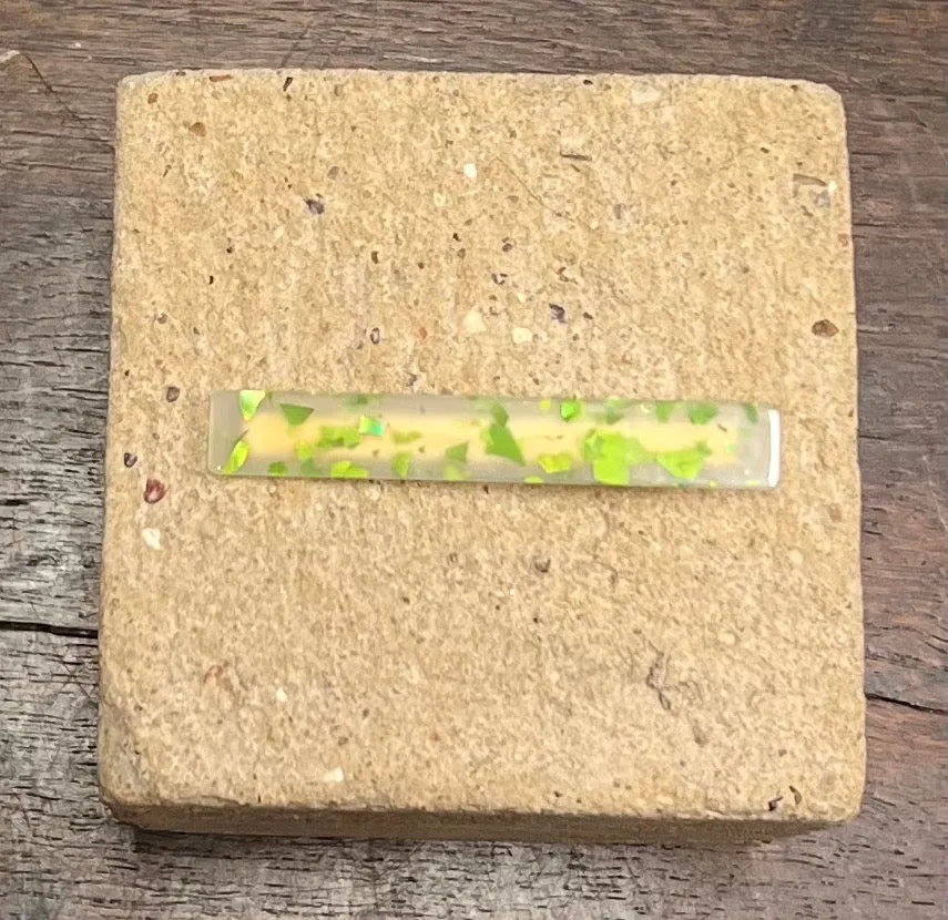Resin Glitter Hair Slide | Green