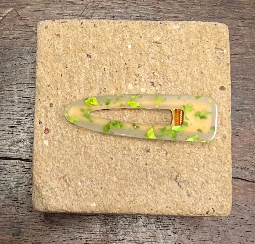 Resin Glitter Hair Slide | Green