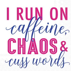 Run on Caffeine & Chaos | Paper Cocktail Napkins | 20 Ct