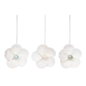 Shell Flower Ornament, Asst. of 3
