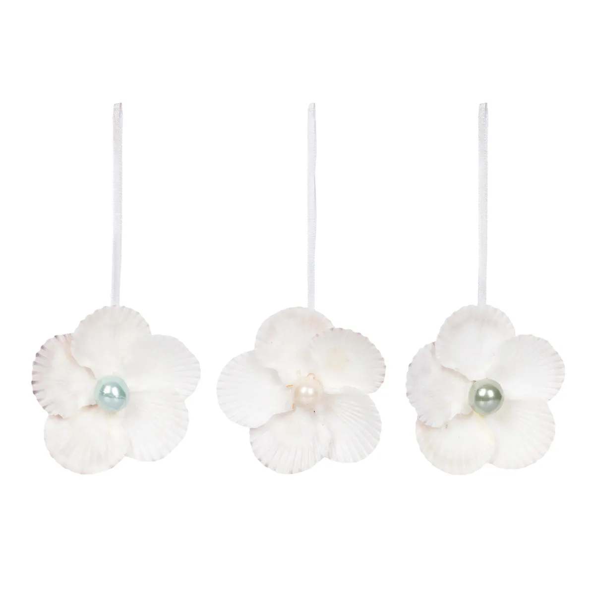 Shell Flower Ornament, Asst. of 3