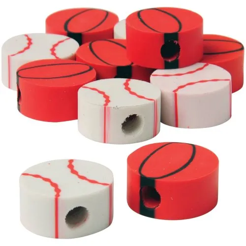 Sport Eraser Pencil Tops Kids Stationery (One Dozen)