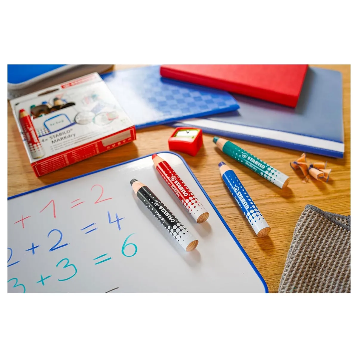 STABILO MARKdry Pencils for Whiteboards and Flipcharts (4 Pack)