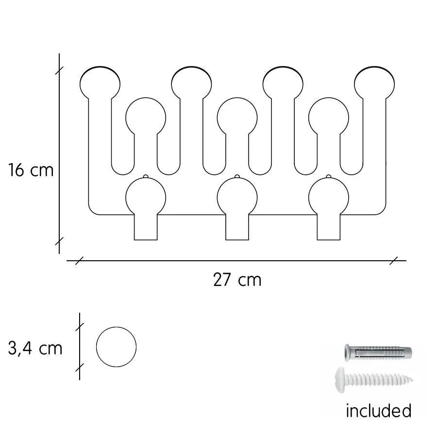 Tresxics Wall Hook Dots & 10 Wall Stickers Colours