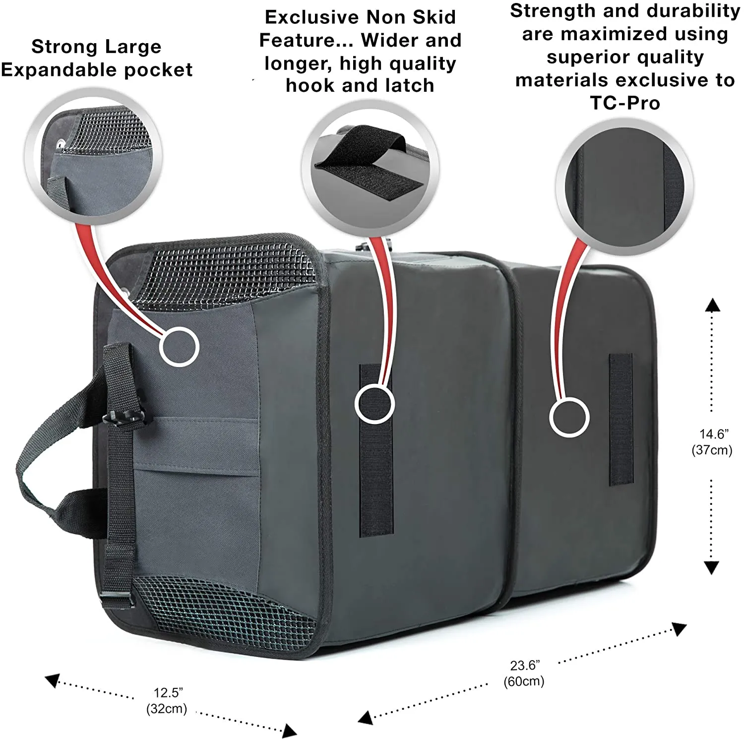 Trunkcratepro Premium Multi Compartments Collapsible Portable Trunk Organizer for Auto, SUV, Truck, Minivan (Black) (Regular, Gray)