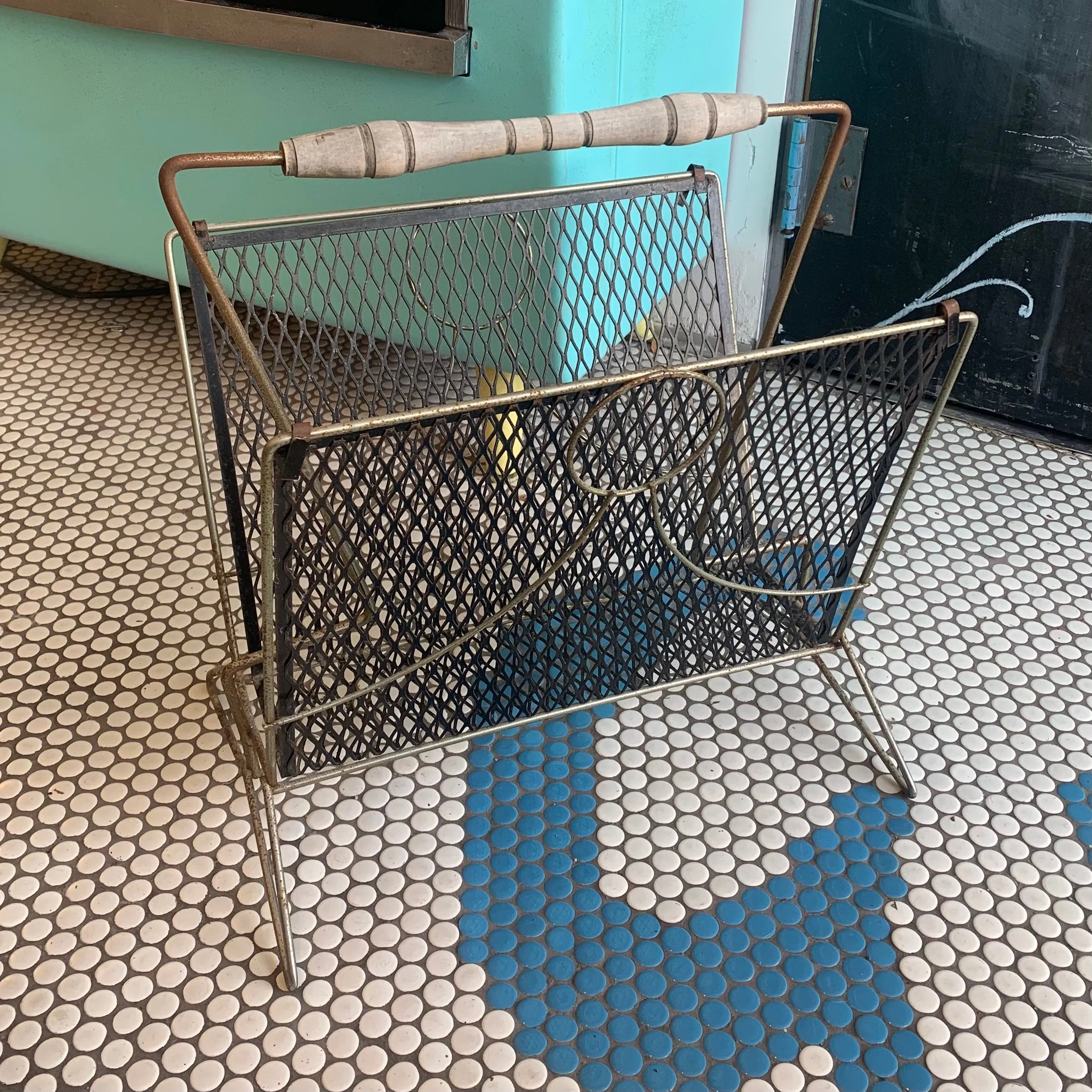 Vintage Brass Wire Magazine Holders