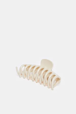 Women Beige Solid Hair Claw